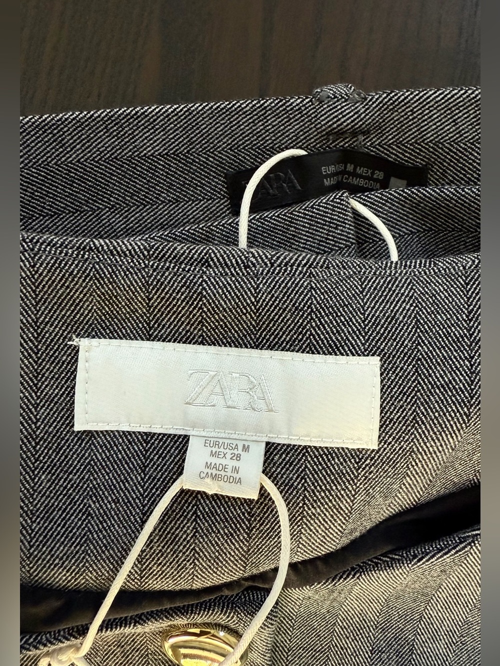 Zara Gray Pinstripe Vest and Flare Pants Set with Gold Buttons - Picture 13 of 14